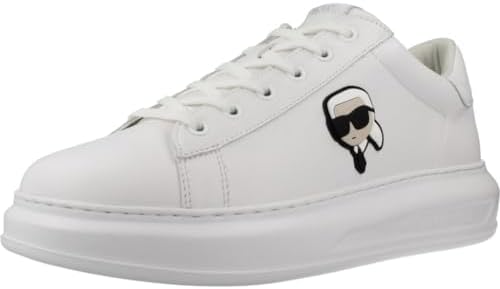 KARL LAGERFELD Kapri Nft Lo Men's Karl Lace Logo Mid Low Cut Tla Trainers (White Mono, US 13) Karl Lagerfeld