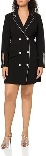 KARL LAGERFELD Women's Embellished Trim Long Sleeve Split Cuff Blazer Dress Karl Lagerfeld