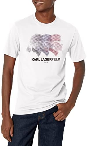 KARL LAGERFELD Men's Shadow Logo Crewneck Short Sleeve Solid T-Shirt Karl Lagerfeld