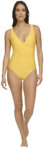 Tommy Hilfiger Women's Classic V-Neck One Piece Swimsuit Tommy Hilfiger