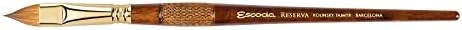 Escoda Reserva 1222 Series Artist Watercolor Short Handle Paint Brush, Size 8, Filbert, Pure Kolinsky-Tajmyr Speedball