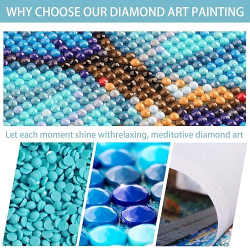 VAIIEYO 5D DIY Diamond Art Kits for Adults Bear, Diamond Painting Animal, Diamond Art Full Drill Round Rhinestone Craft Canvas for Home Wall Decor Gift 12x16 inch-5 VAIIEYO