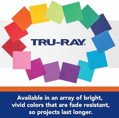 Tru-Ray® Construction Paper, 50% Recycled, Assorted Colors, 12" x 18", Pack Of 50 Tru-Ray