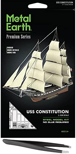 3D металлическая модель USS Constitution Premium Series, сборный набор без клея и пайки, с пинцетом Fascinations