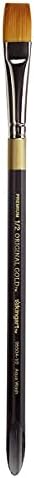 KINGART Premium Original Gold 9550A-1/2 WASH/GLAZE Series Artist Brush, Golden Taklon Synthetic Hair, Short ACRYLIC HANDLE, for Acrylic, Watercolor, Oil and Gouache Painting, Size 1/2" Kingart