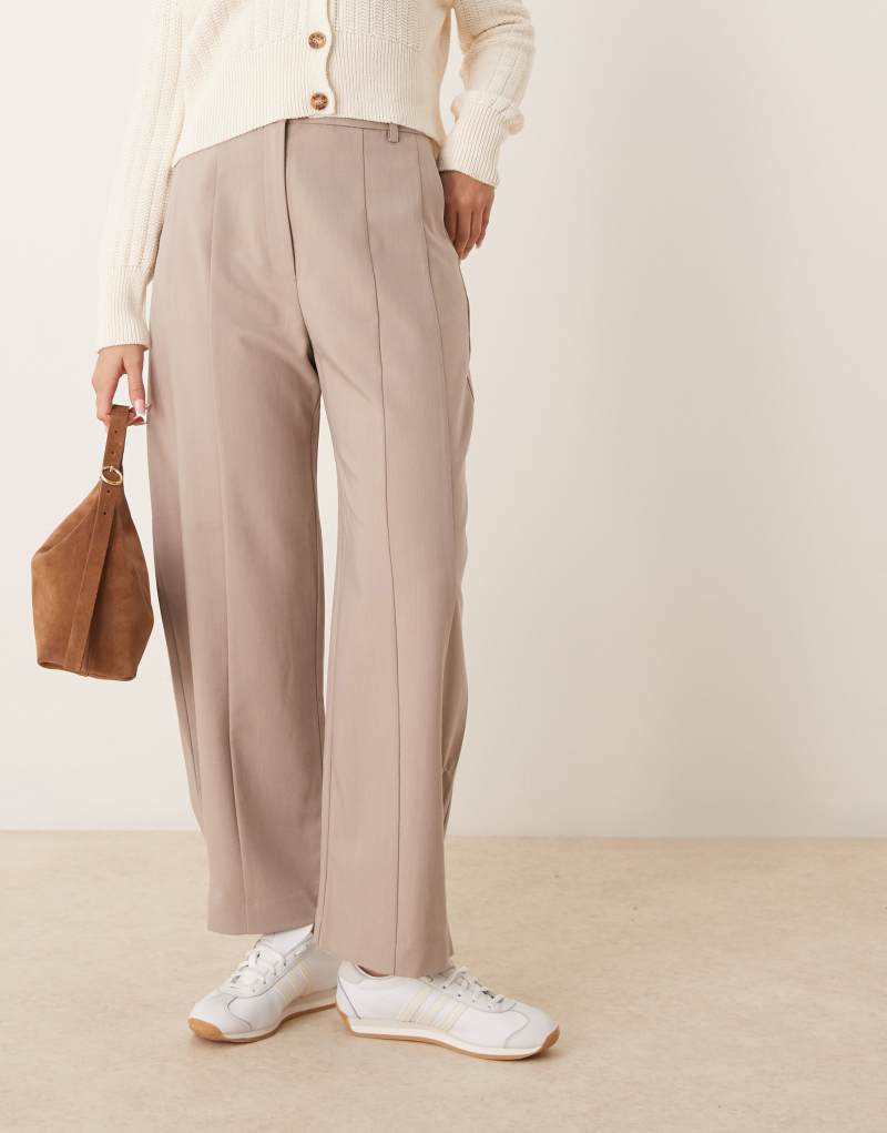 ASOS DESIGN tab detail tailored pants in mink Asos Design