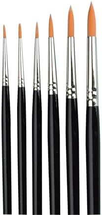 Sax - 462029 True Flow Pointed Watercolor Paint Brushes, Round, Assorted Size, Set of 6 Sax