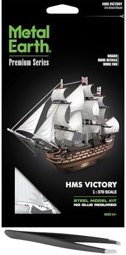 Fascinations Metal Earth Premium Series HMS Victory 3D Metal Model Kit Bundle with Tweezers Fascinations