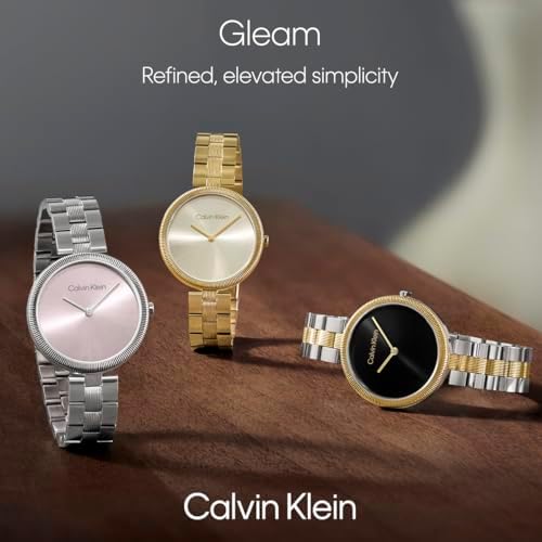 Женские кварцевые часы Calvin Klein Gleam 2H из нержавеющей стали, водозащита 3 ATM (30 метров), диаметр 32 мм Calvin Klein