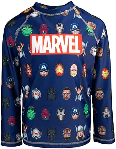 Marvel Avengers Spider-Man Captain America Hulk Thor Black Widow Black Panther Rash Guard Swim Shirt Toddler to Big Kid Marvel