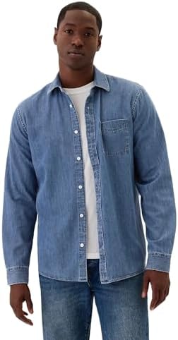 GAP Men's Long Sleeve Denim Button Down Gap