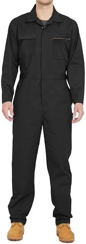 wantdo Mens Work Coveralls Long Sleeve Mechanic Jumpsuit Cotton Twill Suit Wantdo