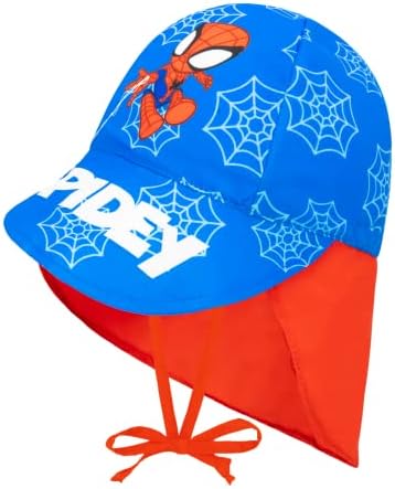 Marvel Spiderman Baby Swim Hat, Baby Boy Sun Hat with Tie String, Legends Spiderman Beach Hat for Boys Marvel