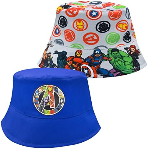 Marvel Legends Avengers Bucket Hat, Reversible Kids Bucket Hat, Toddler Boy Summertime Beach Hat with Favorite Superheroes Marvel