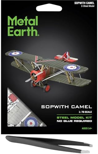 Fascinations Metal Earth Sopwith Camel Metal Model Kit Bundle with Tweezers Fascinations