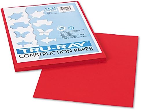 Tru-Ray® Construction Paper, 50% Recycled, 9" x 12", Holiday Red, Pack Of 50 Pacon