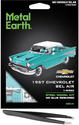 Fascinations Metal Earth 1957 Chevy Bel Air Metal Model Kit Bundle with Tweezers Fascinations