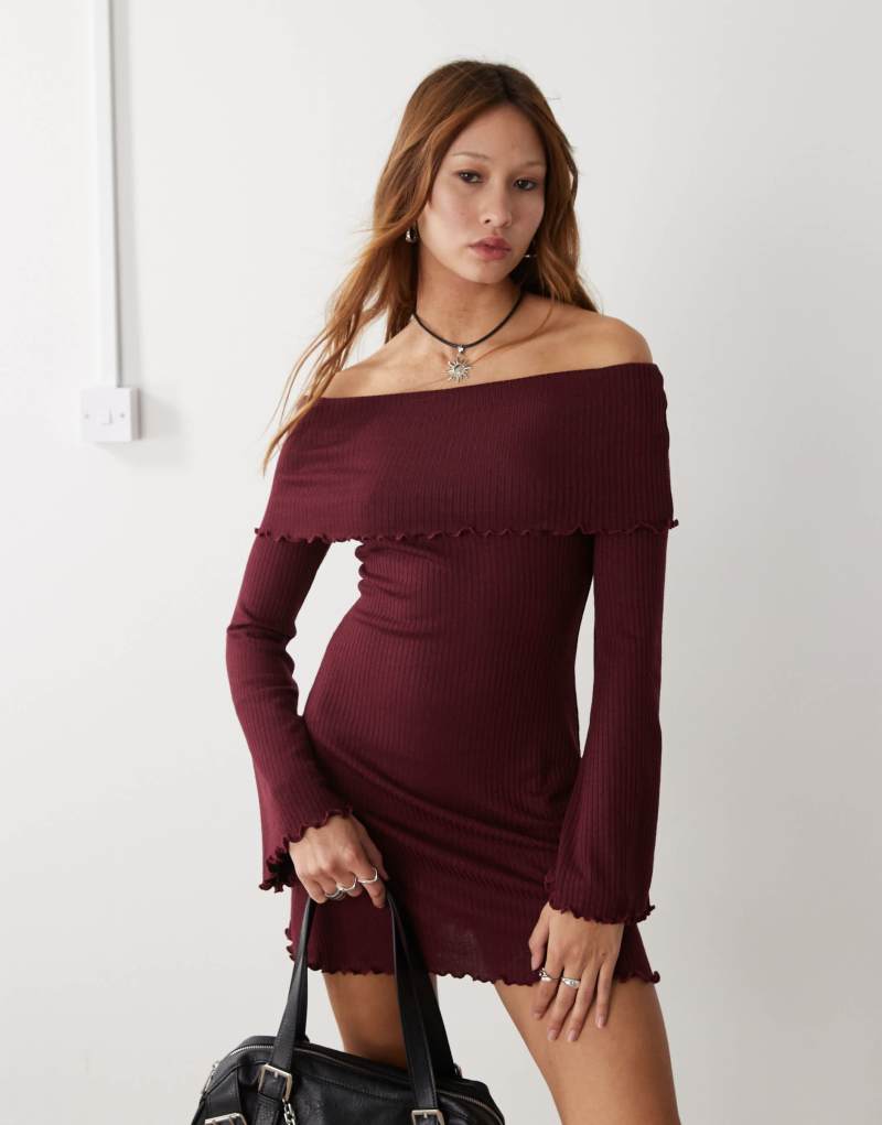 COLLUSION folded bardot mini dress Collusion