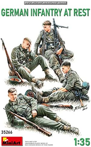 Miniart 35266-1/35 German Military Infantry at Rest, Scale Model WWII MiniArt