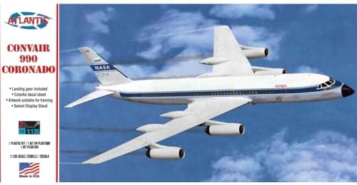 ATLANTIS TOY & HOBBY Plastic Model KIT, Convair 990 Jet Airliner NASA Markings Atlantis