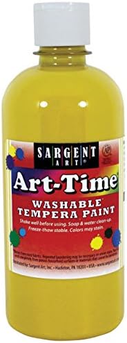 Sargent Art Art-Time Washable Tempera Paint, Yellow, 16 oz. Sargent Art