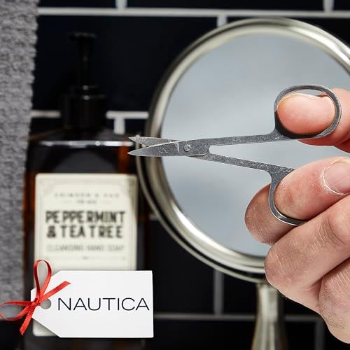 Nautica Nail Grooming Kit for Men - Complete Set in a Christmas Stocking | 4 Premium Quality Tools for a Well-Groomed Look Nautica