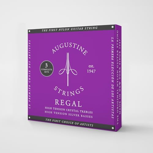 Regal Blue High Tension - Premium Crystal Nylon Classical Guitar Strings 3-Pack Augustine