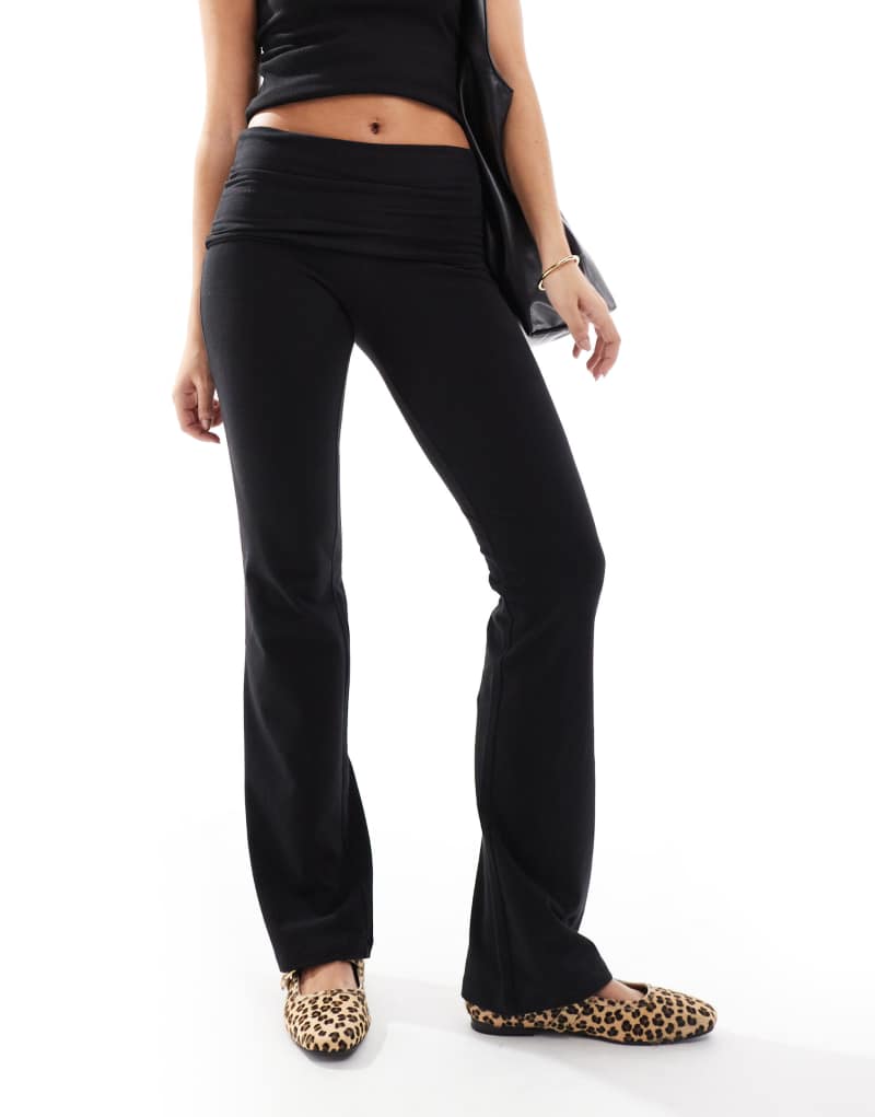 Cotton On bella turnover bootleg pants in black Cotton On