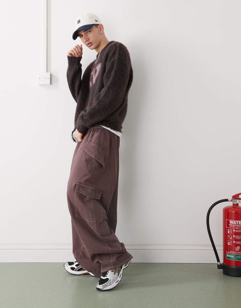 COLLUSION oversized tie pants in peppercorn Collusion