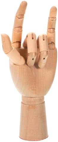 PATIKIL 7" Wooden Hand Model, Artist Mannequin Left Hand Model Flexible Movable Manikin Jointed Figure for Sketching Painting Drawing Decoration Patikil