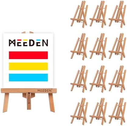 MEEDEN 12 Inch Small Tabletop Easel: 12 Pack Beech Wood Easel for Painting - Display Table Top Easel Canvas Stand for Painting Sign MEEDEN