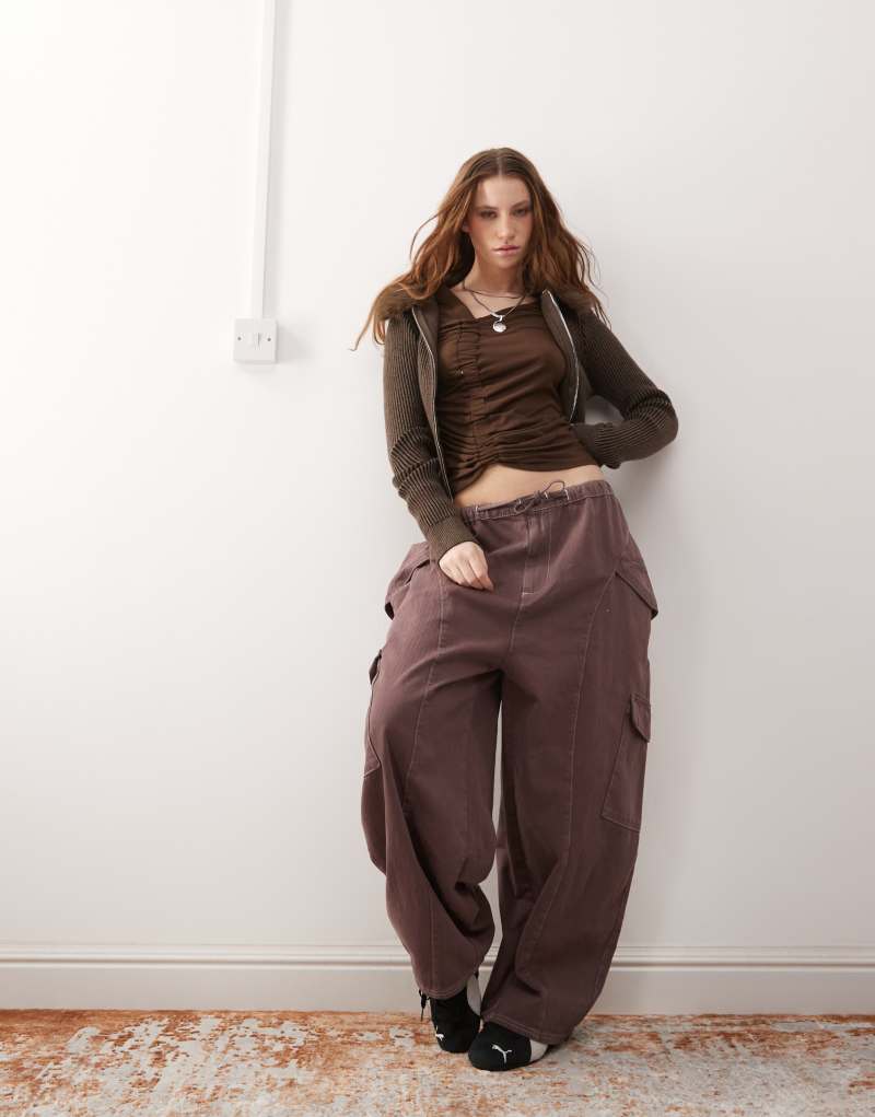 COLLUSION oversized tie pants in peppercorn Collusion