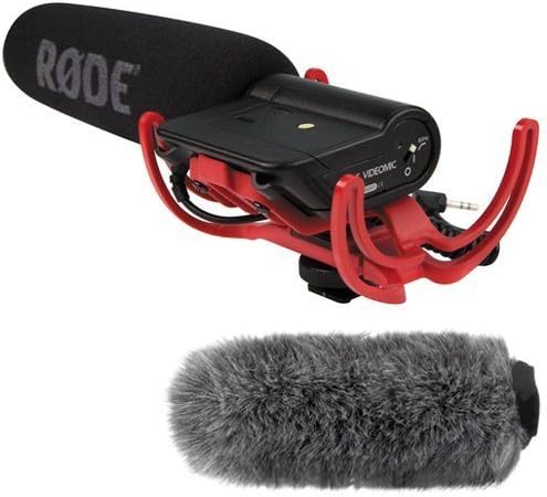 Rode Videomic Shotgun Microphone with Rycote Lyre Mount and Fuzzy Windjammer Kit Rode