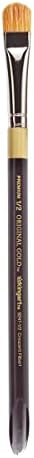 KINGART Premium Original Gold Specialty 9247-1/2 Crescent Filbert Blender Series Artist Brush, Golden Taklon & Bristle Blend, Short Acrylic Handle, for Acrylic and Oil Painting, Size 1/2" Kingart