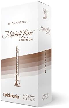 D'Addario Woodwinds Mitchell Lurie Premium Bb Clarinet Reeds - Filed, Featuring Thinner Tip, Thicker Spine - Strength 1.5, 5-Pack D'Addario