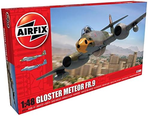 Airfix Gloster Meteor FR.9 1:48 Military Aircraft Plastic Model Kit A09188, Small Airfix