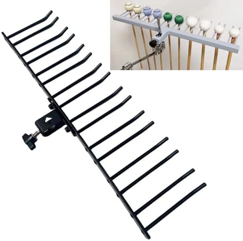 Drum Mallets Mount Holder Mountable Multi Pair Marimba Timpani Mallets Organizer Hanging Rack for Cymbal Stand Percussion Drum Rack Mount Hardware Parts TUOREN