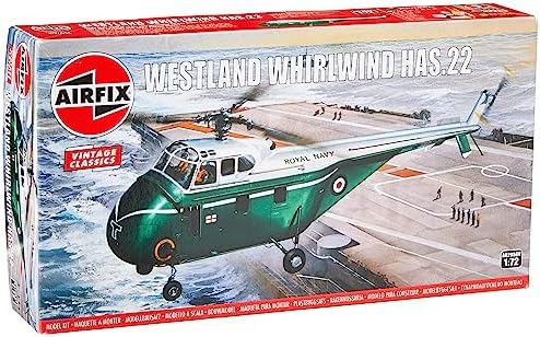 Airfix Vintage Classics Westland Whirlwind Helicopter HAS.22 1:72 Royal Navy Military Aviation Plastic Model Kit A02056V Airfix