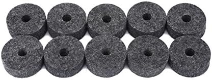 Dilwe 10pcs Jazz Drum Felt Pads, Black Felts Washers Pads Cymbal Stand Replacement for Drum Set(Gray) Dilwe