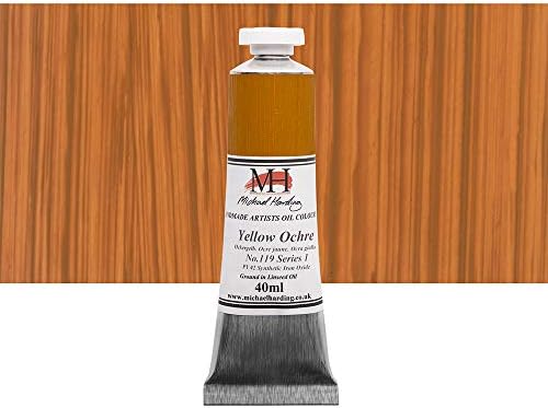 Michael Harding Artist Oil Colours, Yellow Ochre, 40ml Tube, 11940 Michael Harding