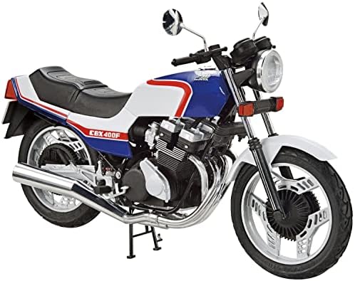 Aoshima Honda '81 NC07 CBX400F (Pearl Candy Blue & Pearl Shell White) 1/12 Scale Model Kit Aoshima