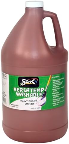 Sax Washable Versatemp Heavy Bodied Tempera Paint, Brown, 1 Gallon Sax