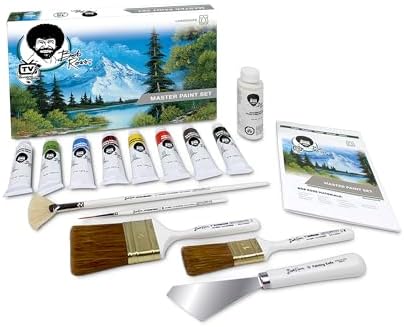 Bob Ross Master Artist Oil Paint Set & 2-in-1 Studio Easel Combined Set Bob Ross