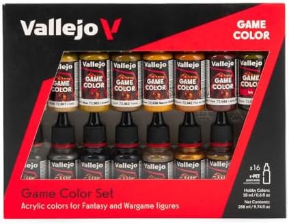 Vallejo - Набор акриловых красок Game Color Advanced | 16 флаконов по 18 мл для фэнтезийных миниатюр и диорам Vallejo