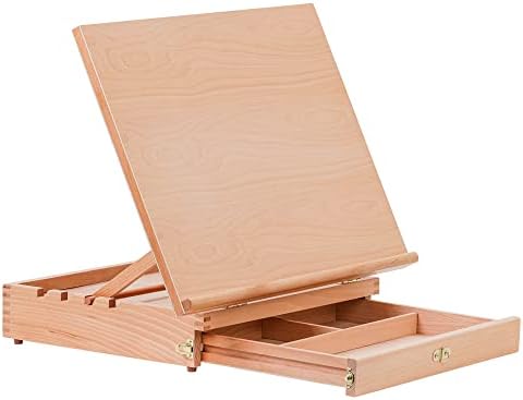 U.S. Art Supply Large 20-1/2" x 16" Adjustable Wood Art Drawing Board - 5 Angles, Beechwood Construction, Pencil Ledge, T-Square, Locking Storage Drawer - Ideal for Design, Drafting & Architecture U.S. Art Supply