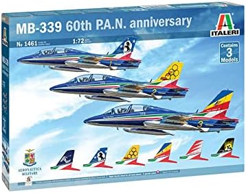 Italeri -1461 MB-339 60th Pan Anniversary, 60th Anniversary Tricolor Arrows, 3 Included, 1:72 Scale, Model Kit, Plastic Model to Assemble, Modeling, Blue, IT1461 Italeri