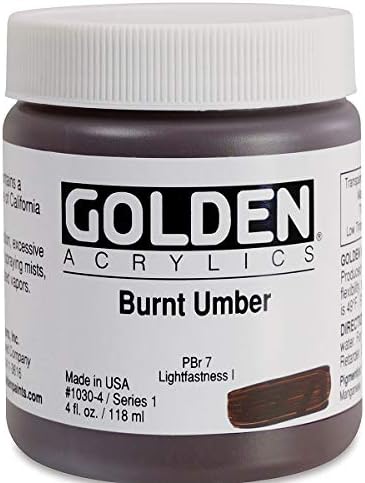 Golden Heavy Body Acrylic - Burnt Umber - 4 oz Jar GOLDEN