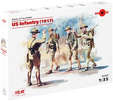 ICM 35689 Plastic Military Figures Models US Infantry (1917) (4 Figures) - Scale 1:35 Icm