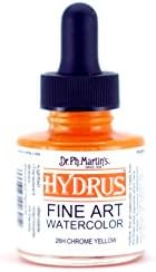 Акварель жидкая Dr. Ph. Martin's Hydrus Fine Art 30 мл, хром-желтая, светостойкая и прозрачная Dr. Ph. Martin's