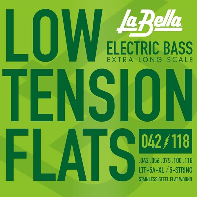 La Bella LTF-5A-XL Low Tension Flats, 5-String, Extra Long Scale Electric Bass String 42-118 La Bella